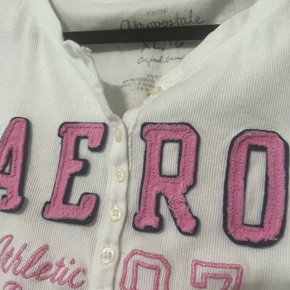 Y2K Aeropostale White Long Sleeve Shirt - Picture 4 of 6